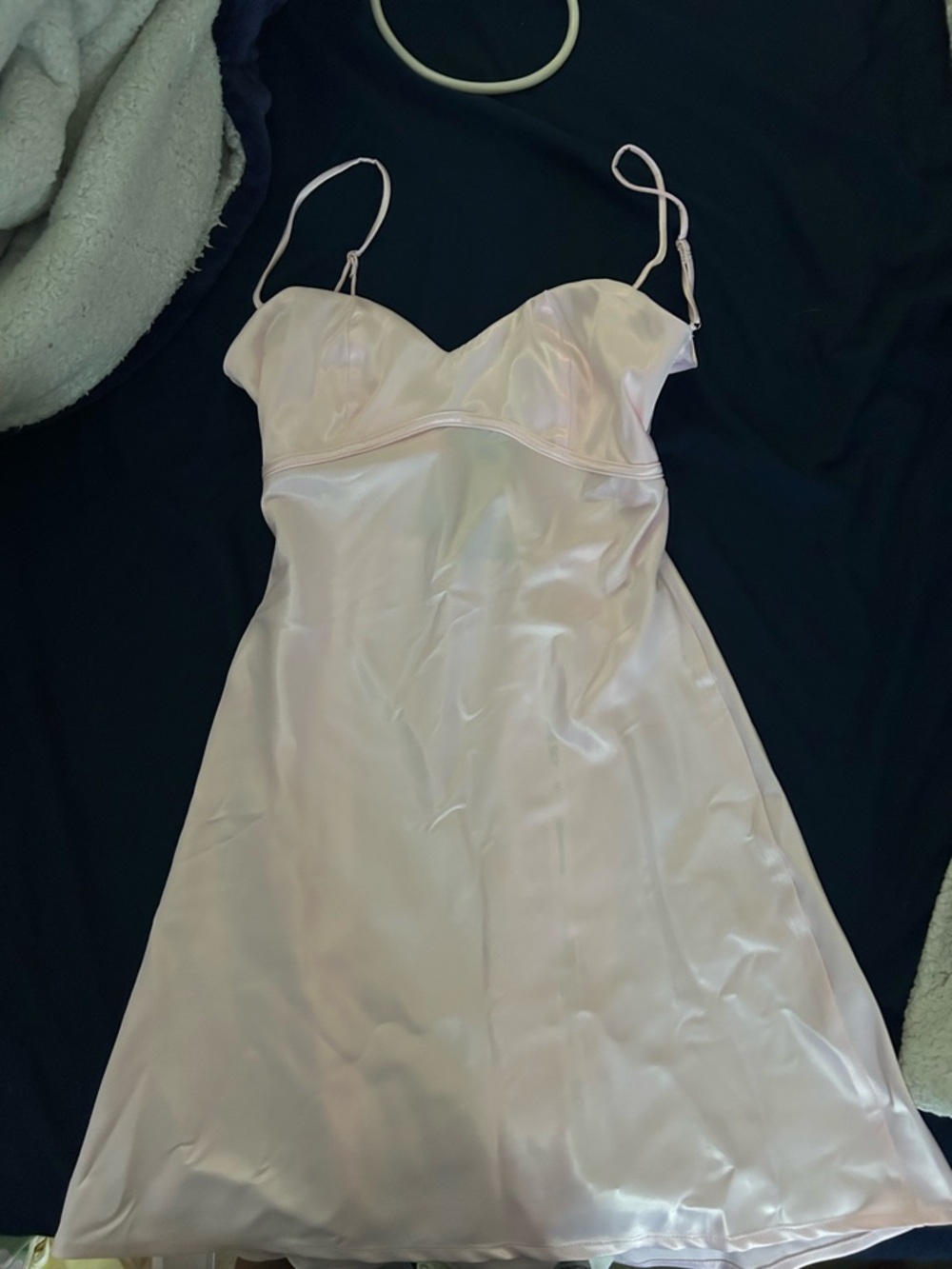 Lucy in the Sky Pale Pink Satin Mini Slip Dress